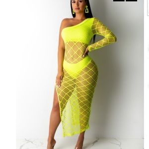 fishnet midi dress